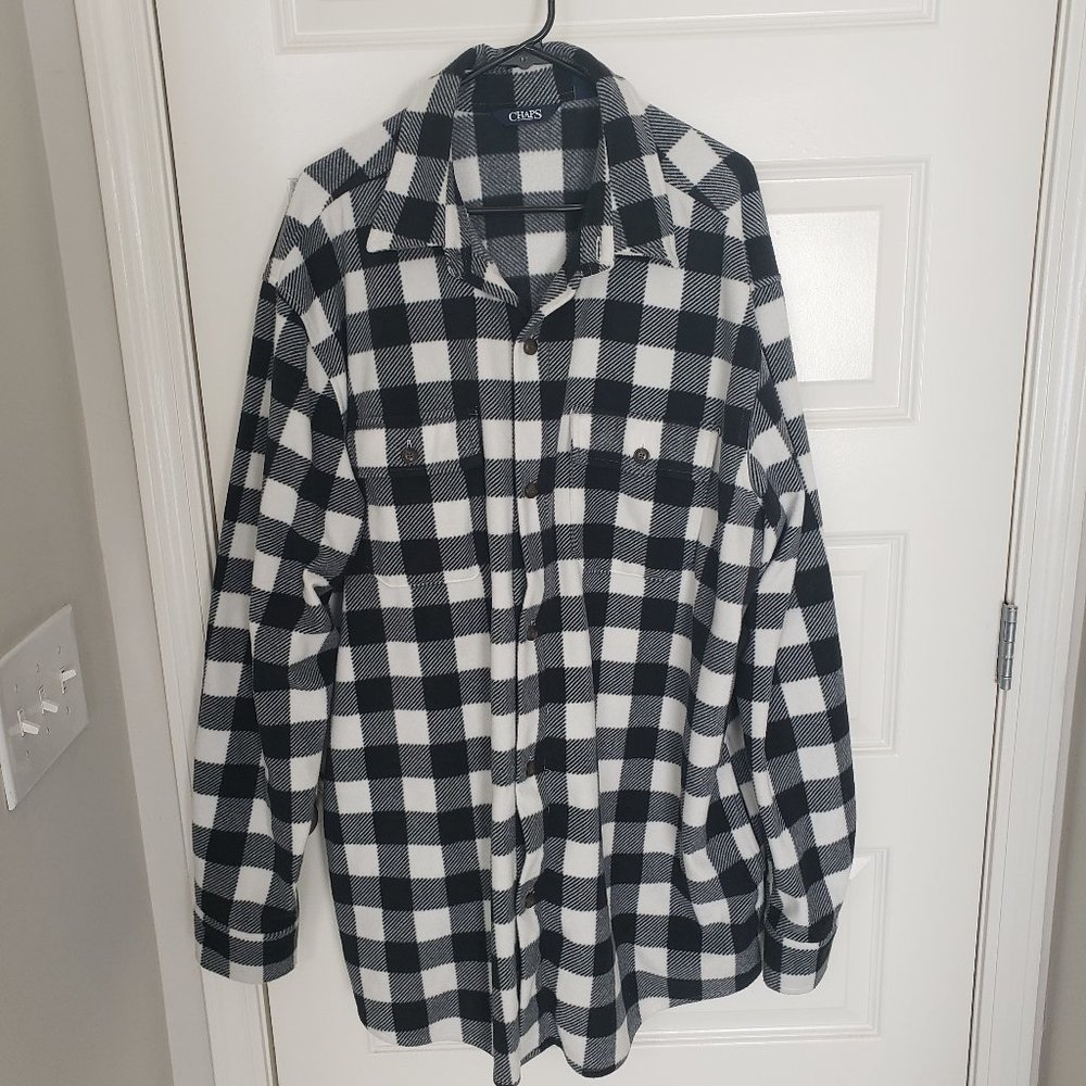 Ralph Laren black white Buffalo plaid long sleeve button down shirt sz 2XLT tall